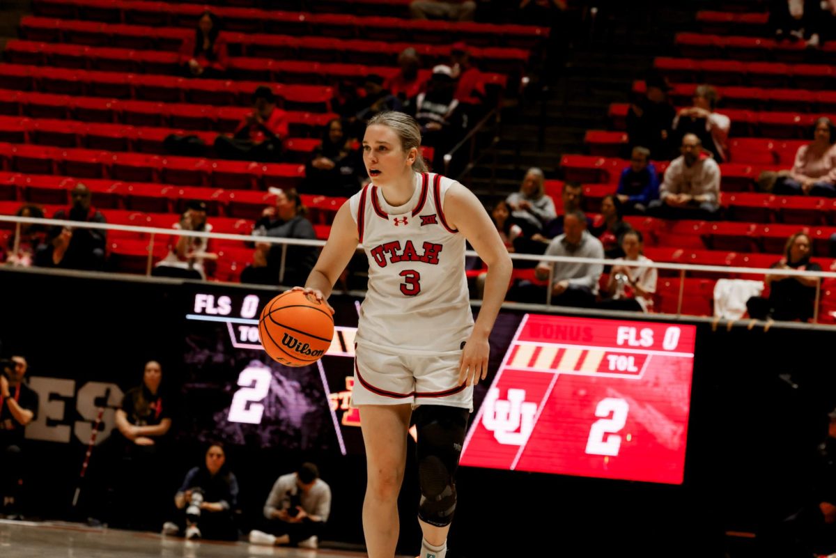 University of Utah sophomore guard Brooke Walker (3) versus Iowa State at the Jon M. Huntsman Center on Feb. 7, 2026. (Photo by Collyn Cowles | The Daily Utah Chronicle)