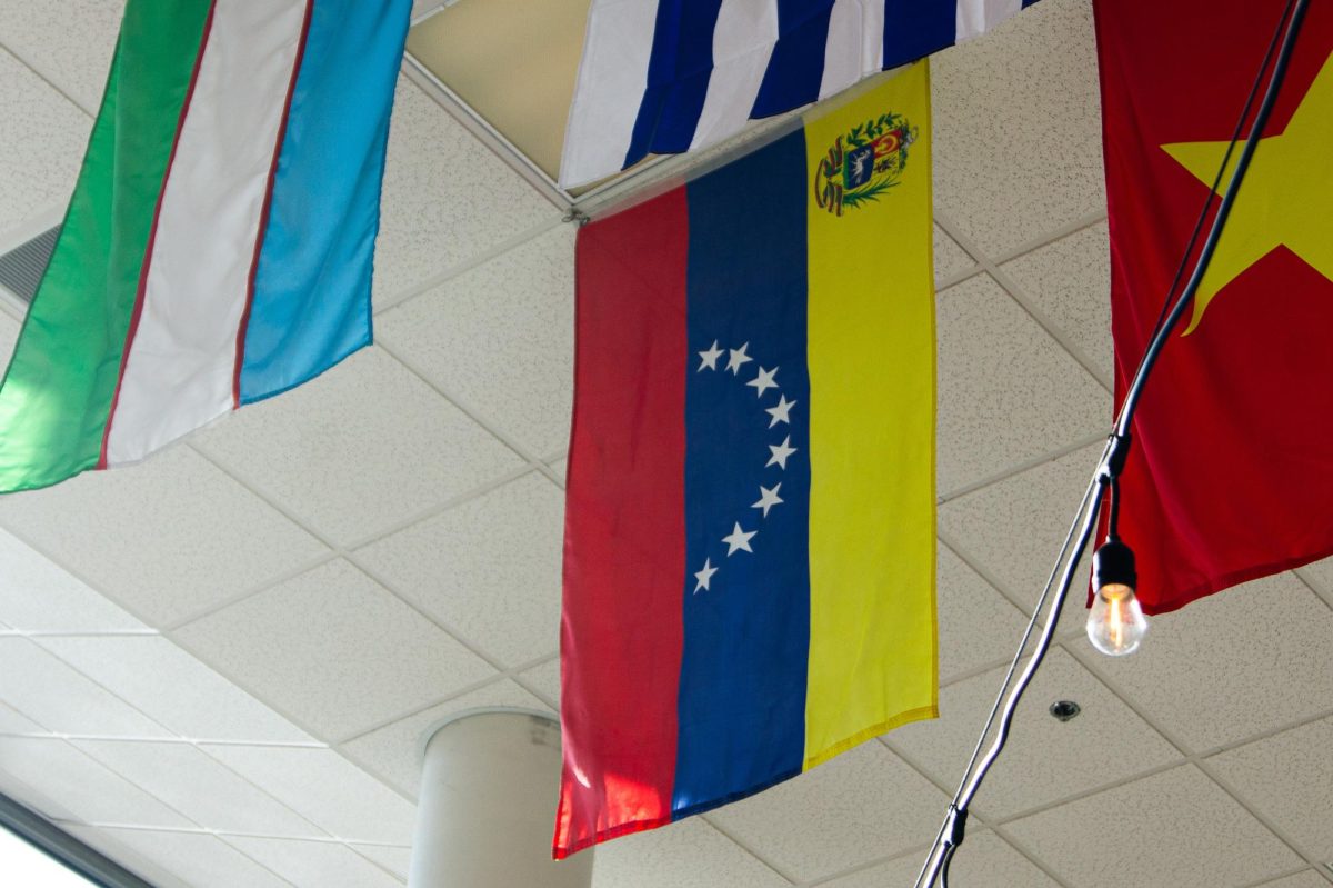Venezuelan flag at the University of Utah Union. (Photo by Kristina Walker | The Daily Utah Chronicle)